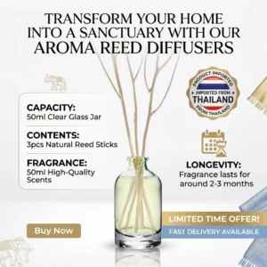 natural aroma reed diffuser set – relaxing home fragrance